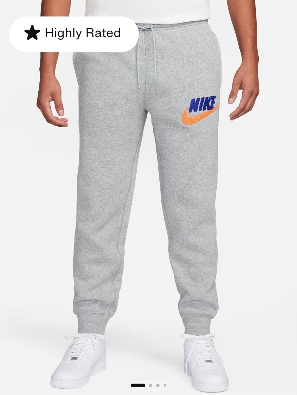 Nike Sportswear Club Fleece Joggers Gray Embroidered Logo Men's Small